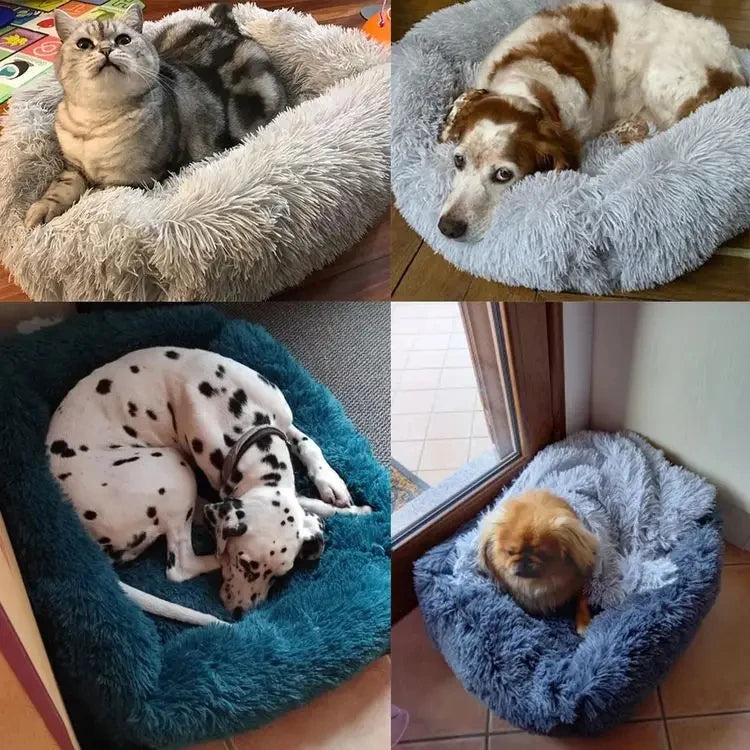 Cama rectangular de felpa para perros, estera cálida de invierno, cama para perros y gatos pequeños, medianos y grandes, perrera, cojín para gatos, accesorios para sofá para mascotas