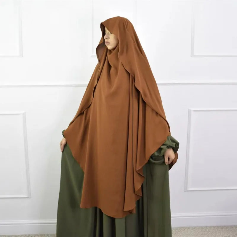 Hijab musulmán liso para mujer, ropa Khimar plisada árabe de Ramadán Eid, Jersey de oración de Iglesia islámica, bufanda Niqab, 2025