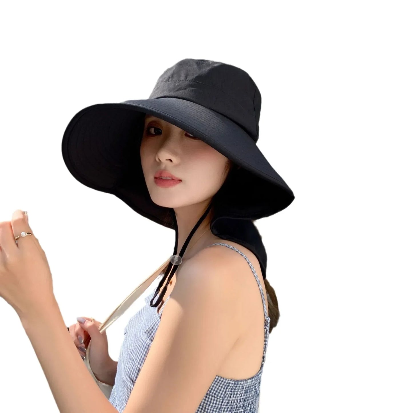 Sombrero de cubo para el sol al aire libre para mujeres y niñas, sombrero de pesca, sombrero de cubo de ala ancha con cubierta para el cuello, gorra de Safari con protección UPF 50+