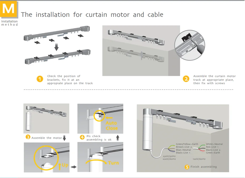 Motor de cortina eléctrico Dooya DT52S 75W, Motor fuerte motorizado de 4 cables para hogar inteligente, funciona con controladores Fibaro y red Fibaro