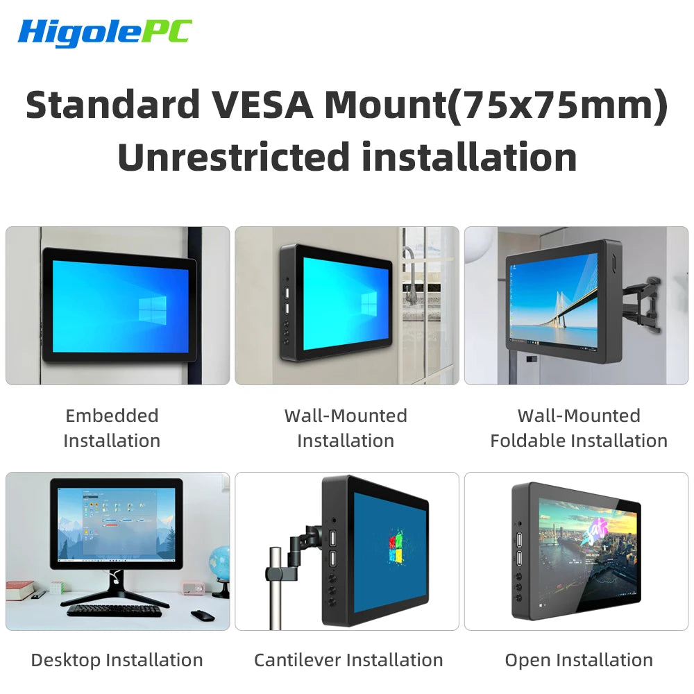 Higole F3APL Mini PC de 8’’ sin Ventilador – Intel N4200, Pantalla 4K y Portabilidad Total