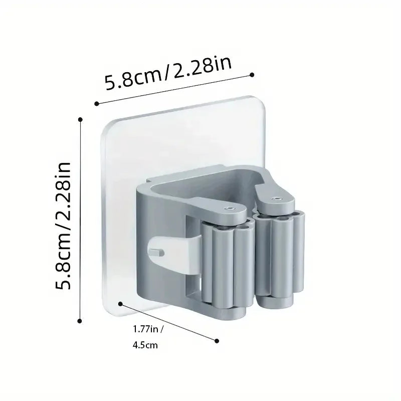 Soporte de acrílico para fregona y escoba montado en la pared, organizador para el Hogar, baño, jardín, cocina, garaje, 3 piezas