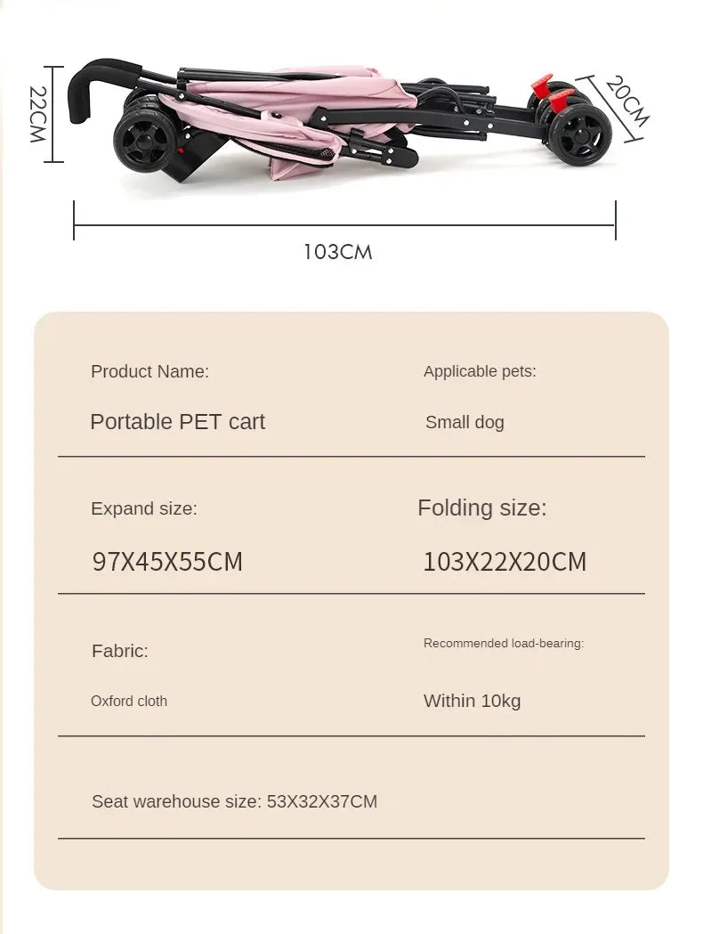 Cochecito para perros y gatos, cochecito de bebé de peluche para perros y gatos, ligero y plegable para perros pequeños al salir