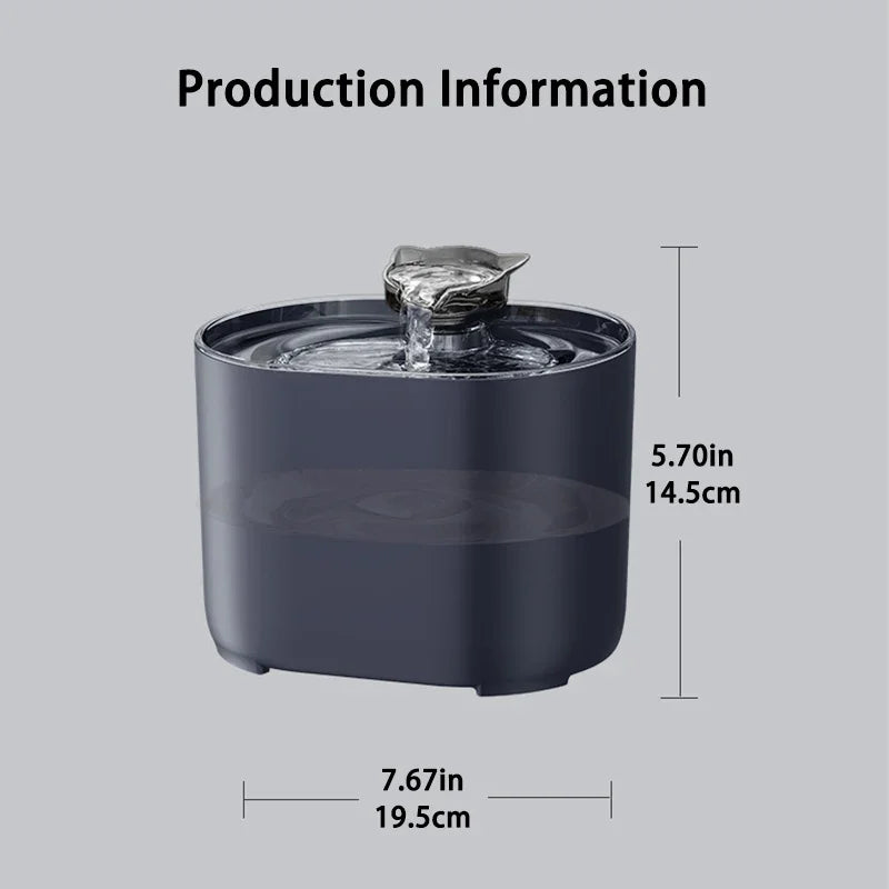 Fuente de agua con filtro automático para mascotas, bebedero eléctrico silencioso con USB, bebedero de recirculación