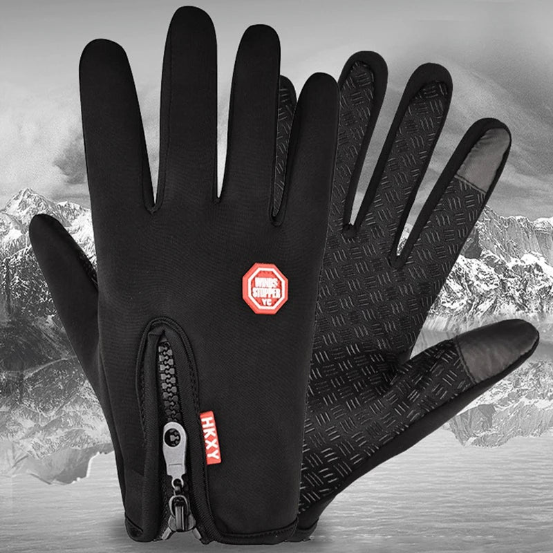 Guantes cálidos impermeables para invierno, guantes para deportes al aire libre a prueba de viento con pantalla táctil para hombres y mujeres, senderismo, ciclismo, pesca, esquí