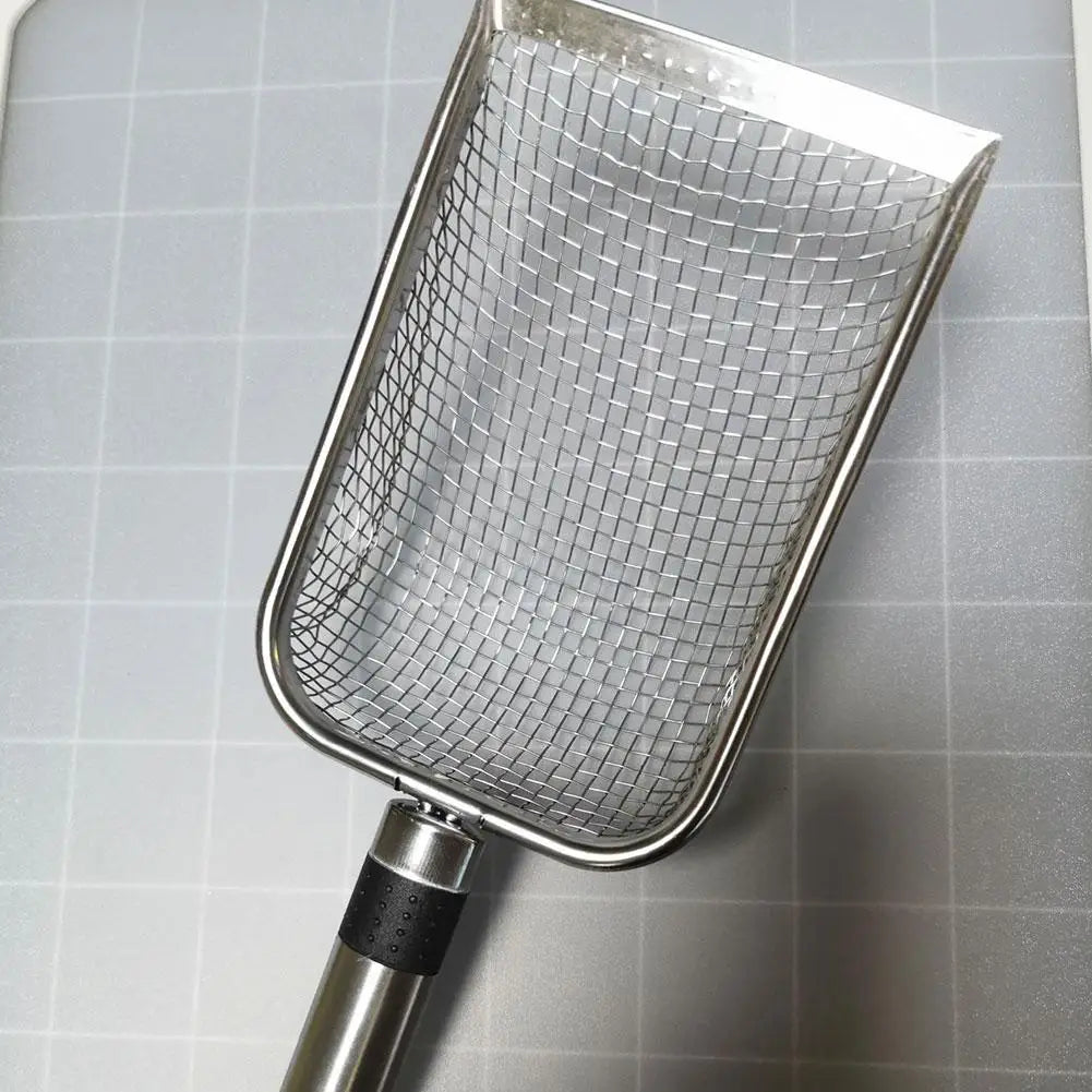 Pala de arena de acero para gatos, pala para excrementos de mascotas de poros finos para conejos, perros, herramientas de limpieza de inodoro, suministros para mascotas