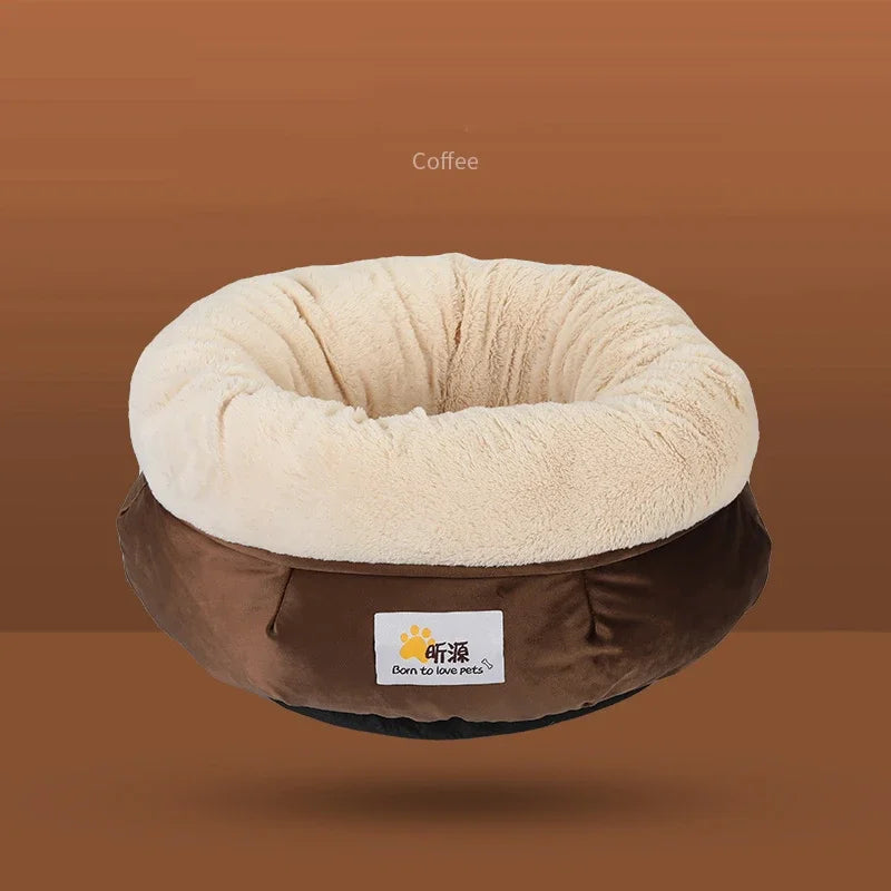 Cama de felpa de terciopelo para gatos, cesta para gatos, casa anidada, saco de dormir, perrera, camas cálidas de invierno, cojín para perros pequeños legowisko dla kota