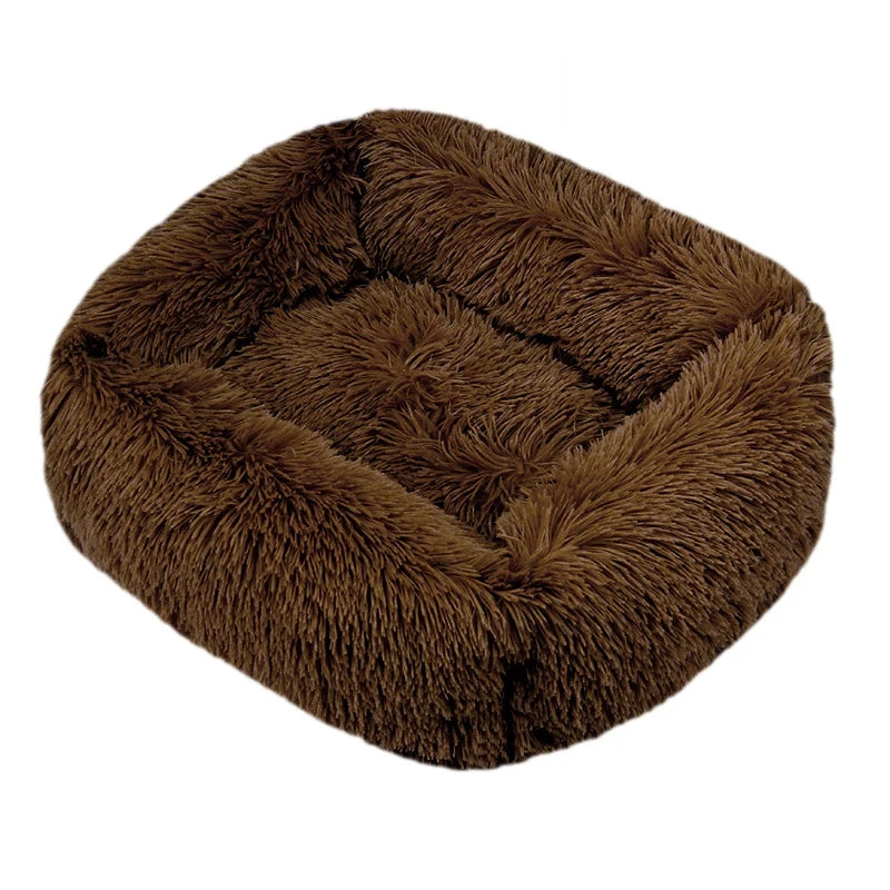 Cama rectangular de felpa para perros, estera cálida de invierno, cama para perros y gatos pequeños, medianos y grandes, perrera, cojín para gatos, accesorios para sofá para mascotas