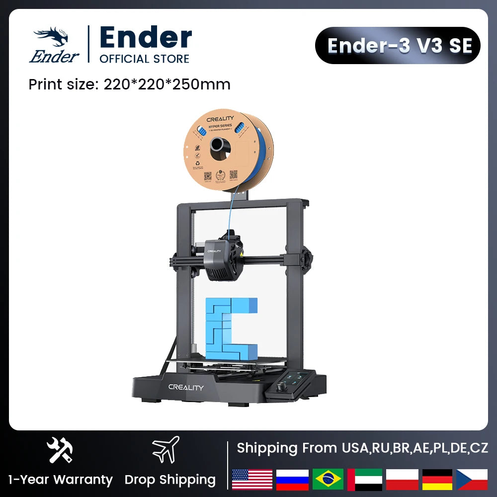 Creality 3D Ender-3 V3SE – Impresora 3D FDM de Alta Velocidad, Versión Mejorada