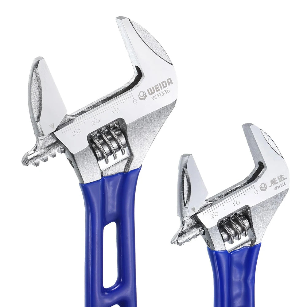 Llave ajustable de 5 pulgadas, apertura amplia, 0-30cm, llave forjada de acero al cromo vanadio con mango corto, herramienta manual