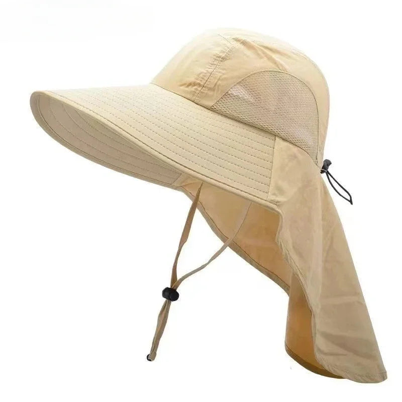 Gorro de pescador impermeable para verano, gorro con protección solar para senderismo al aire libre, pesca, ciclismo, alero grande, protección para el cuello, 1/2/4 Uds.
