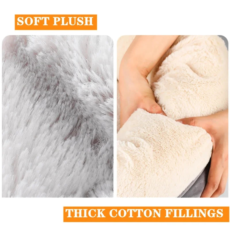 Cama de felpa de terciopelo para gatos, cesta para gatos, casa anidada, saco de dormir, perrera, camas cálidas de invierno, cojín para perros pequeños legowisko dla kota