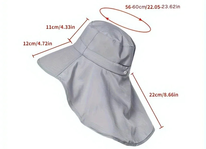 Sombrero de cubo para el sol al aire libre para mujeres y niñas, sombrero de pesca, sombrero de cubo de ala ancha con cubierta para el cuello, gorra de Safari con protección UPF 50+