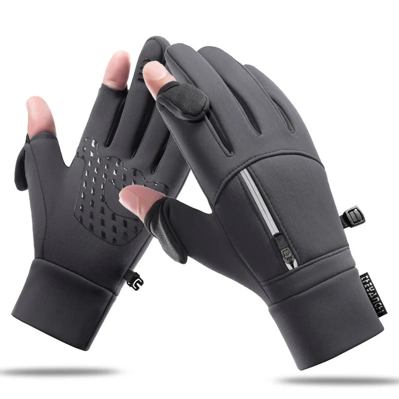 Guantes cálidos impermeables para invierno, guantes para deportes al aire libre a prueba de viento con pantalla táctil para hombres y mujeres, senderismo, ciclismo, pesca, esquí