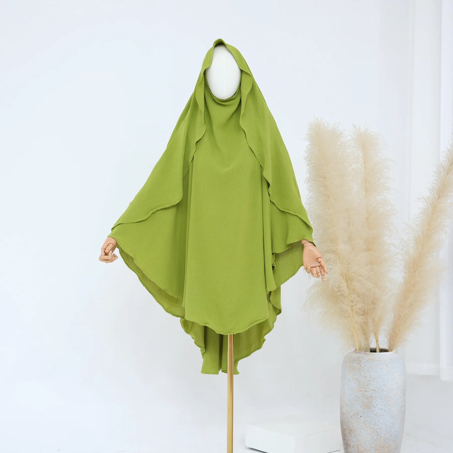 Hijab musulmán liso para mujer, ropa Khimar plisada árabe de Ramadán Eid, Jersey de oración de Iglesia islámica, bufanda Niqab, 2025