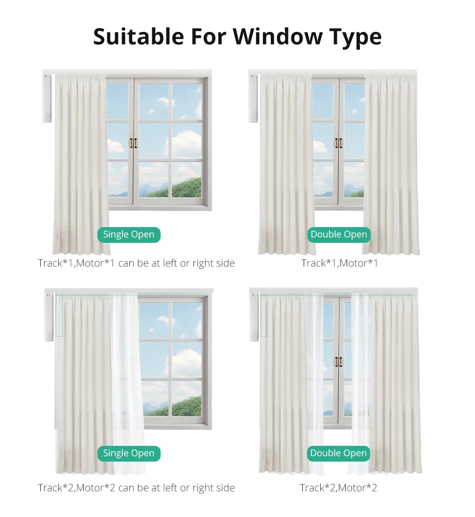 Zemismart-Motor de cortina inteligente Matter Over Thread, aplicación de Google Home, Control automático de sistema de cortina
