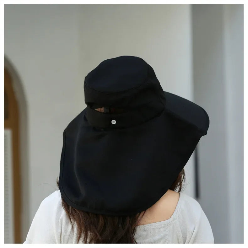 Sombrero de cubo para el sol al aire libre para mujeres y niñas, sombrero de pesca, sombrero de cubo de ala ancha con cubierta para el cuello, gorra de Safari con protección UPF 50+